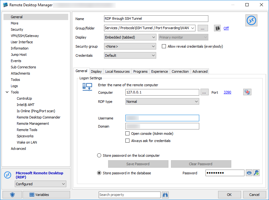 !!Configure ssh tunnel remote desktop manager rdm devolutions