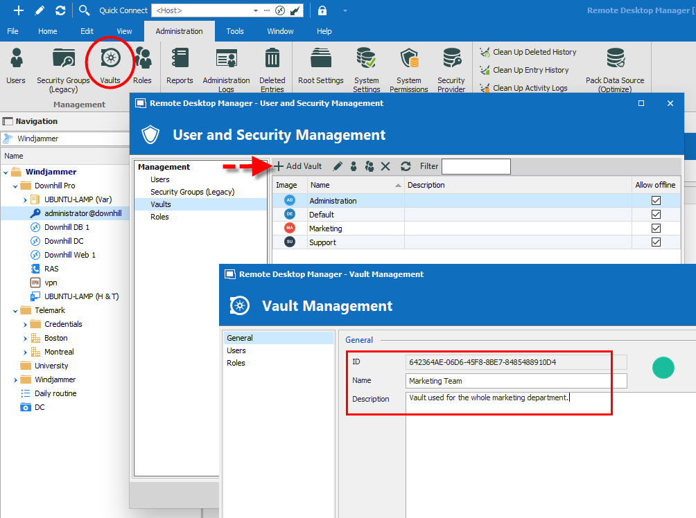 !!Basics using vaults remote desktop manager devolutions