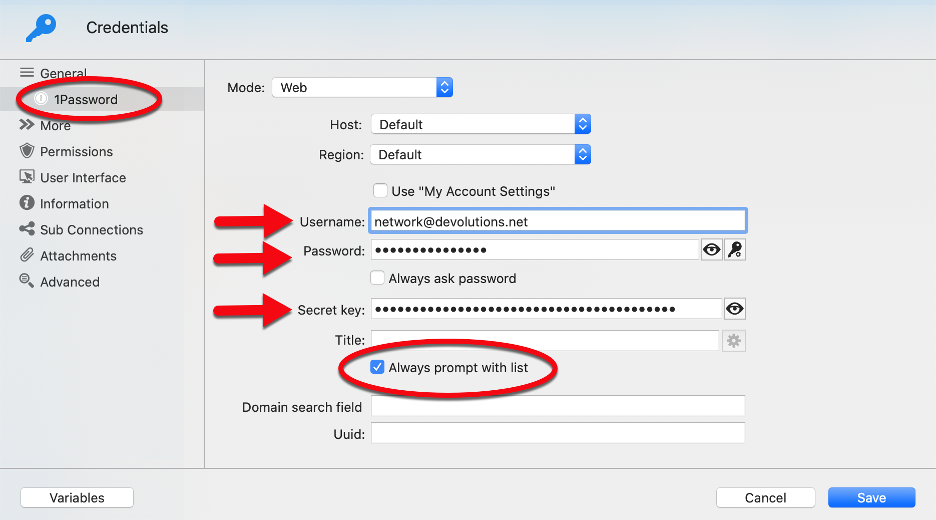 !!Configure 1password in remote desktop manager for mac devolutions