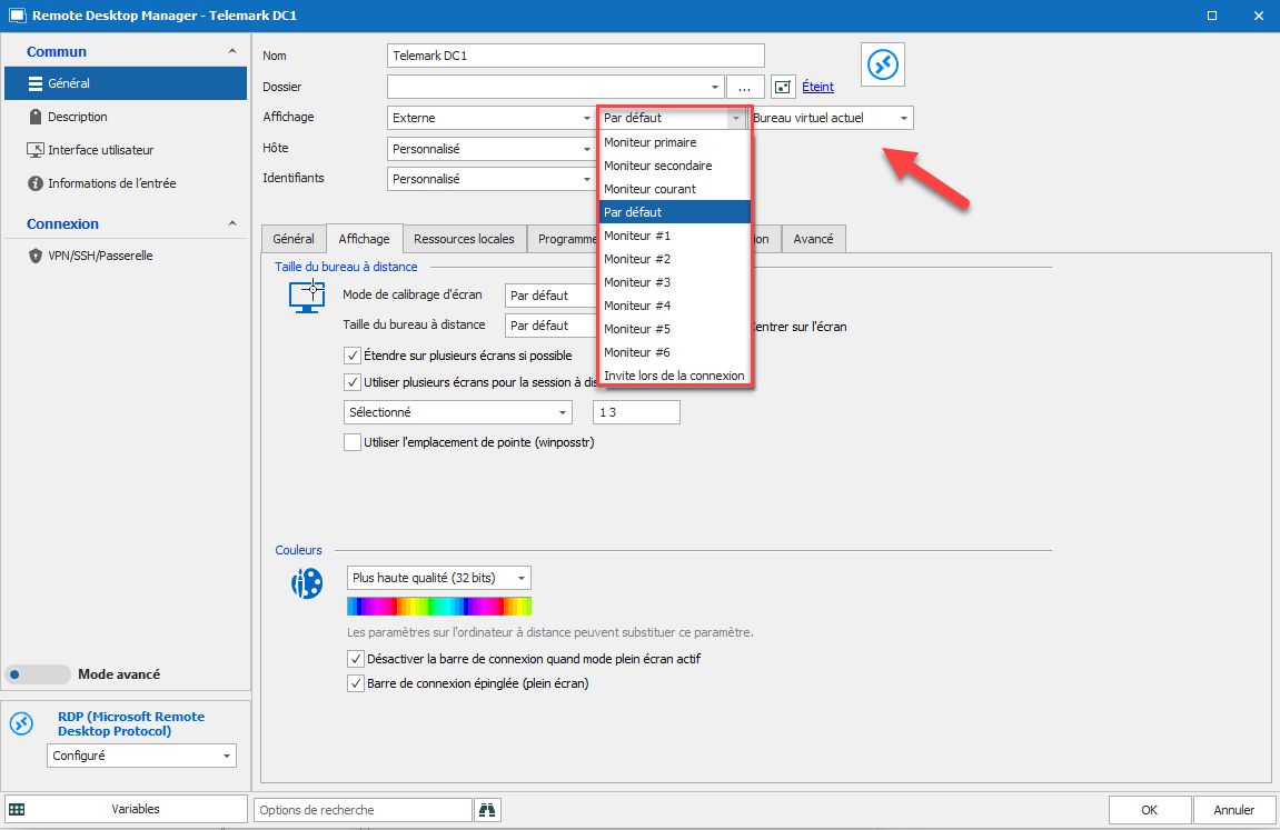 !!Étendre l’affichage sur plusieurs écrans dans remote desktop manager devolutions bureau virtuel