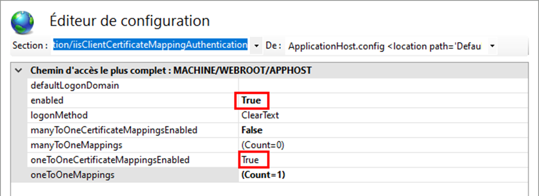 Image 10 – Activer la fonctionnalité Authentification et la sous-fonctionnalité oneToOneMappings