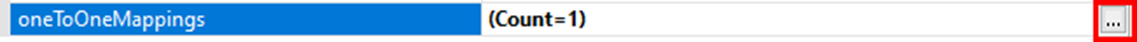 Image 11 – Bouton pour ouvrir la configuration de oneToOneMappings