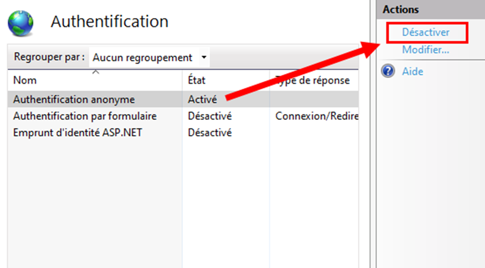 Image 7 – Désactiver l’authentification anonyme