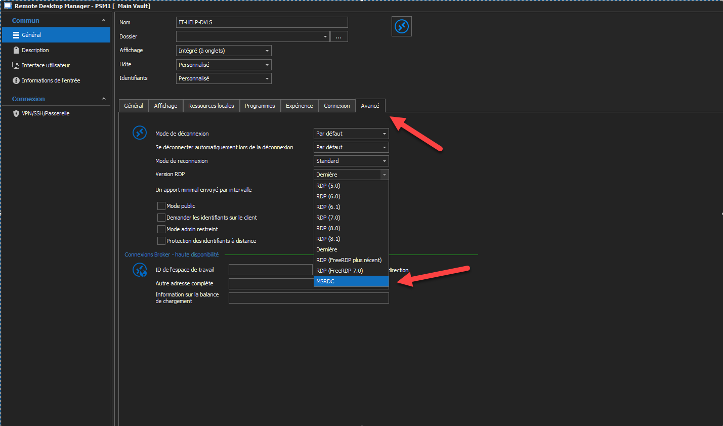 !!msrdc pris en charge dans remote desktop manager devolutions rdm