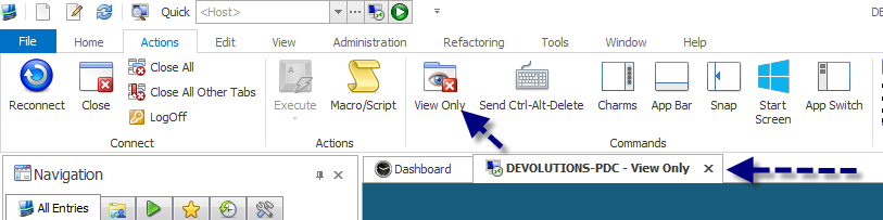 View Only mode in RDP sessions with Remote Desktop Manager | Devolutions