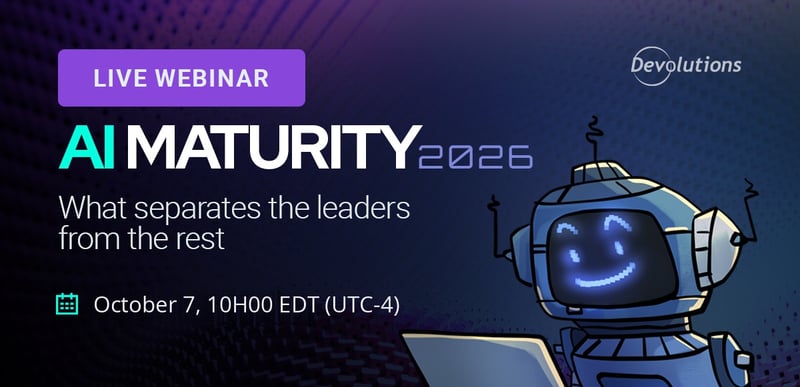 AI Maturity 2026 live webinar graphic with October 7 date.