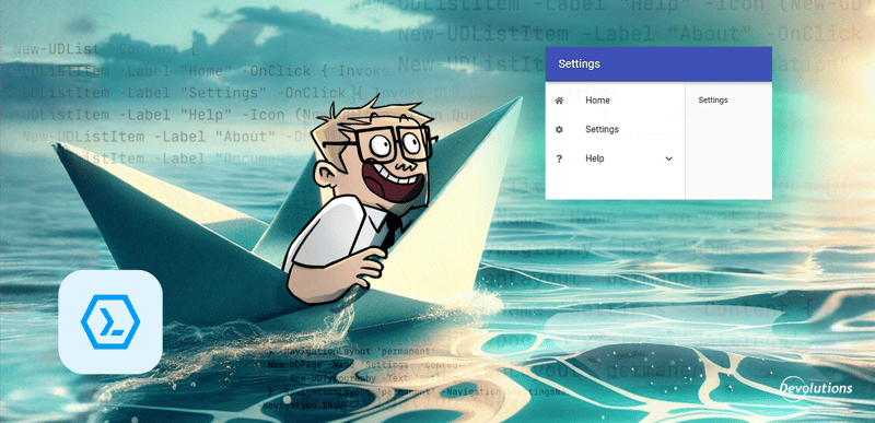 Devolutions PowerShell Universal Custom Navigation Techniques illustration for the Devolutions blog.