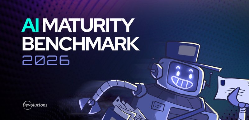 Devolutions 2026 AI Maturity Benchmark Survey illustration for the Devolutions blog.
