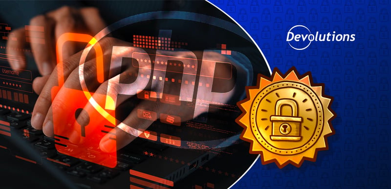 PHP warning over a laptop keyboard, with a padlock and login fields.