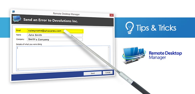 Send Error Report to Devolutions