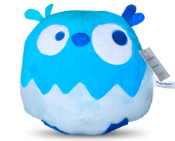 Waykee the blue owl plush traveling with Devolutions Force advocates.