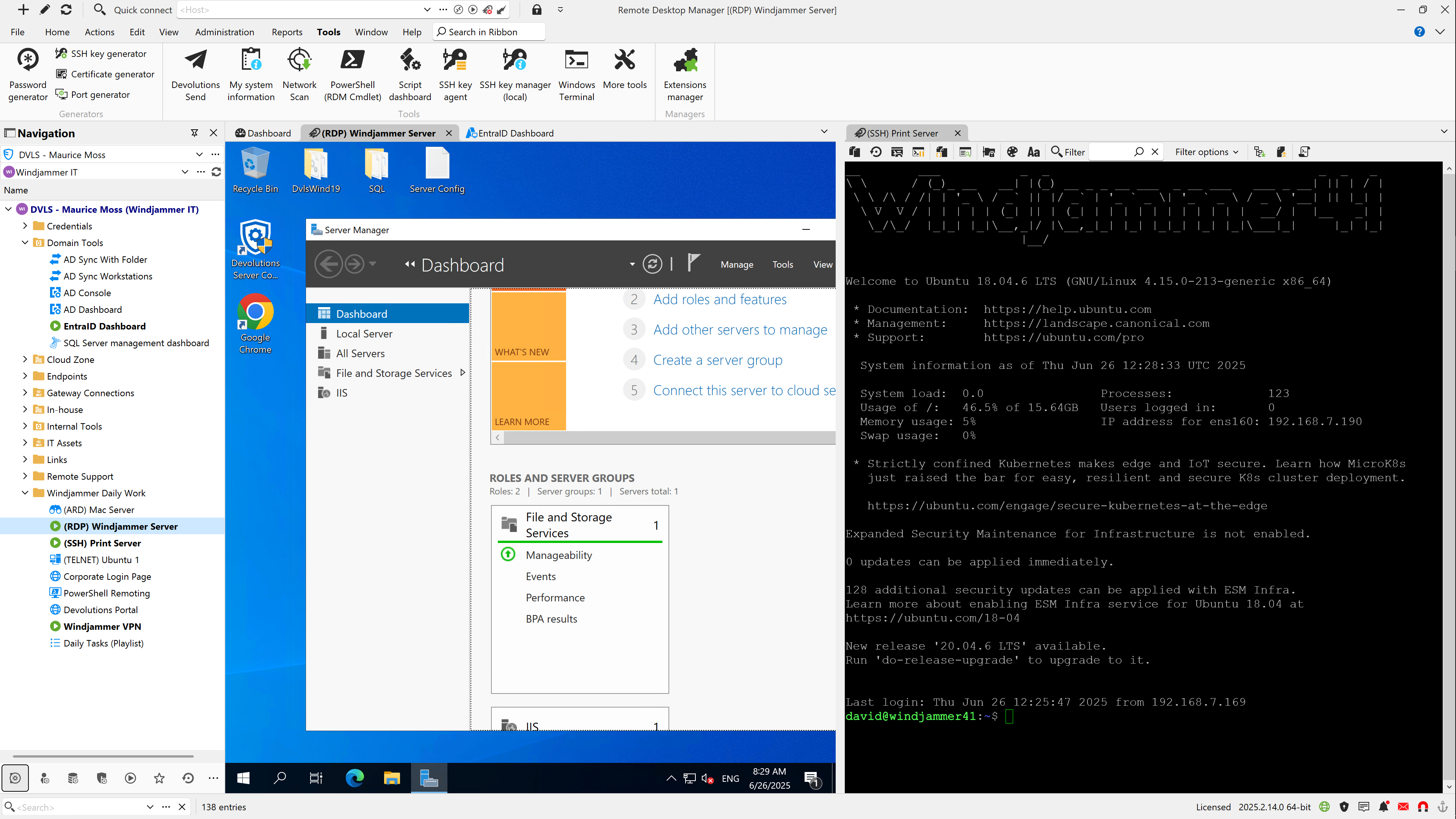 Remote connection management