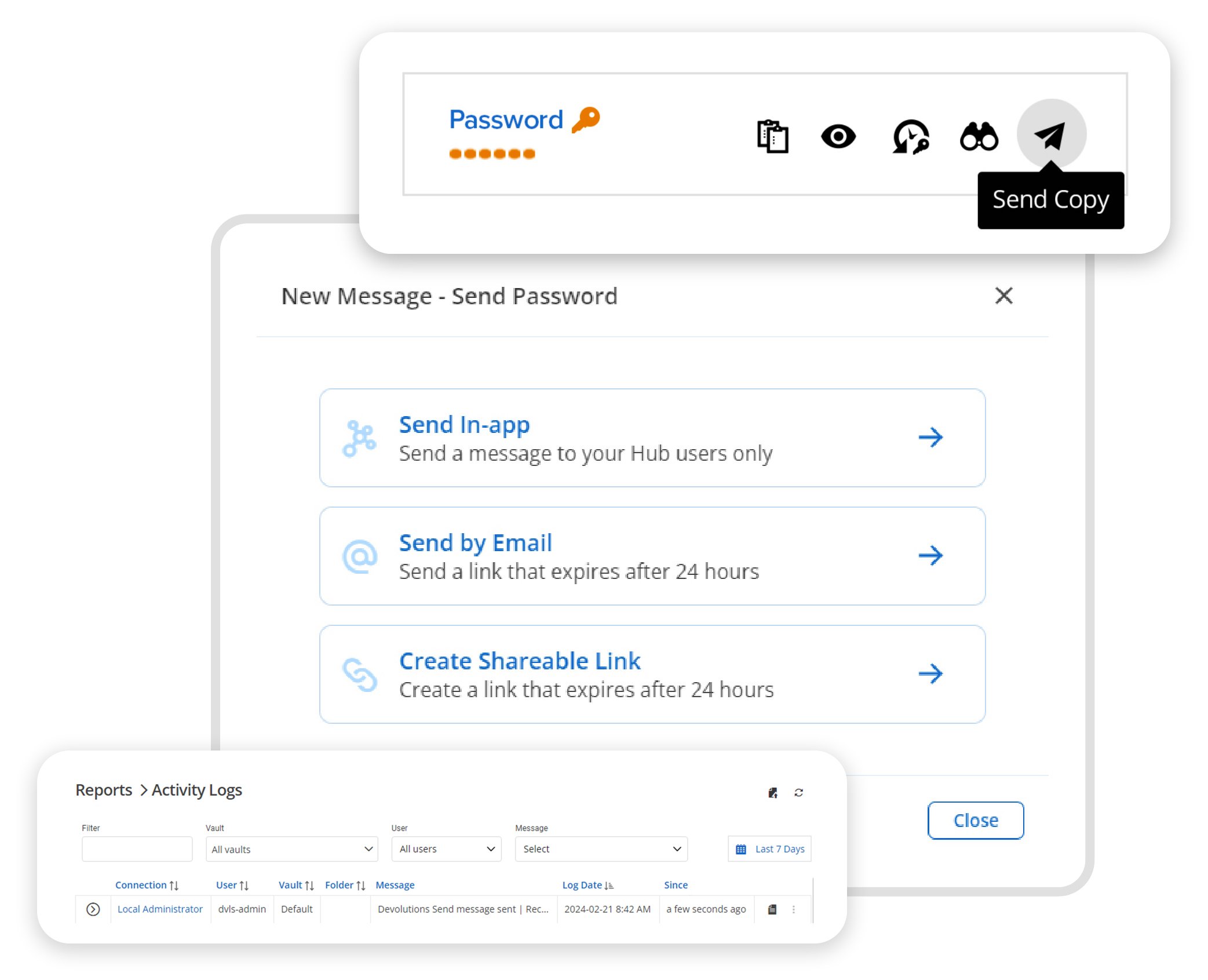 Devolutions send Hub Messages