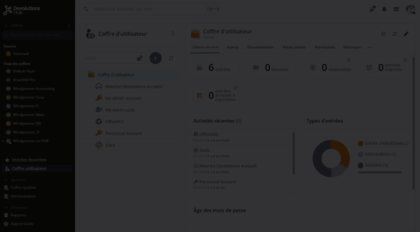 Coffre de mots de passe centralisé