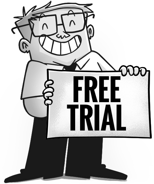 Individual holding a free trial sign