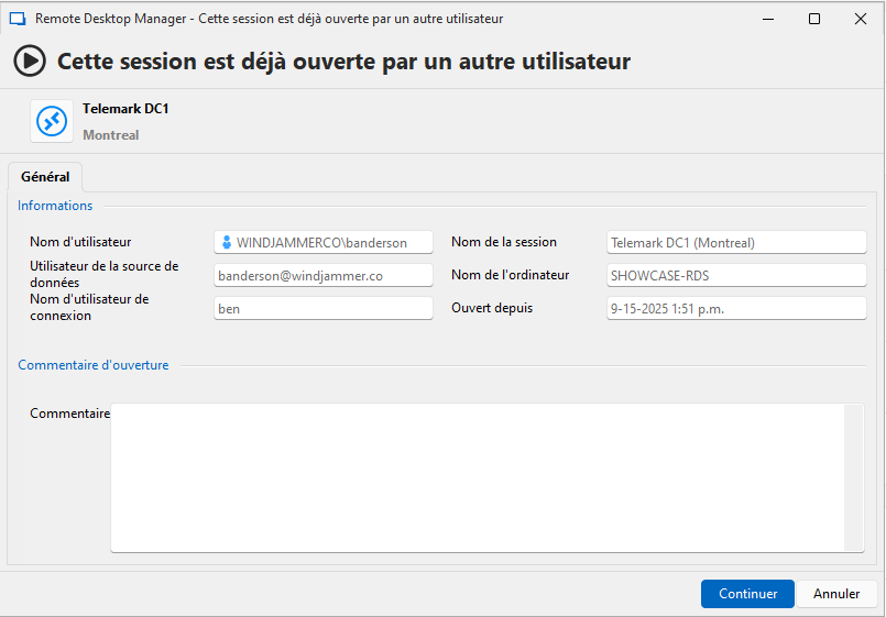 Connexion en temps réel