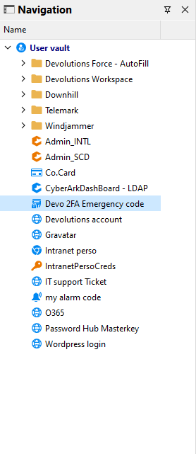 User vault