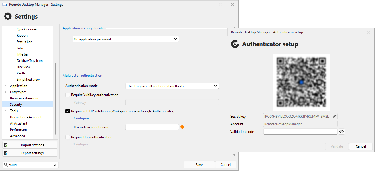 Two-factor authentication