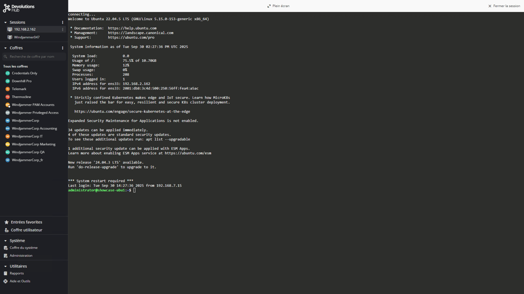 Capture d’écran de Gateway