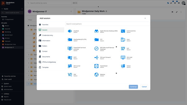 Centralized password vault