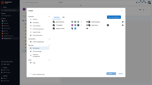 Role-based access control