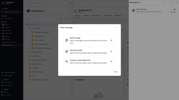 Securely share passwords