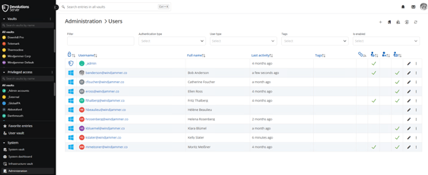 Streamlined user administration interface image