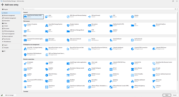 Supported technologies