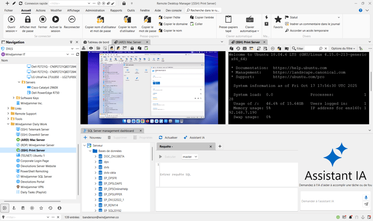 Travaillez dans plusieurs sessions en même temps