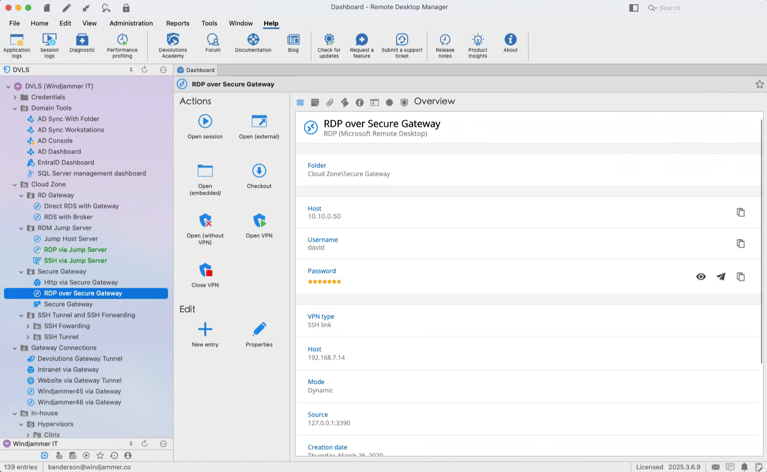 Easily manage all your remote connections