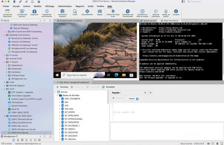 Travaillez dans plusieurs sessions en même temps