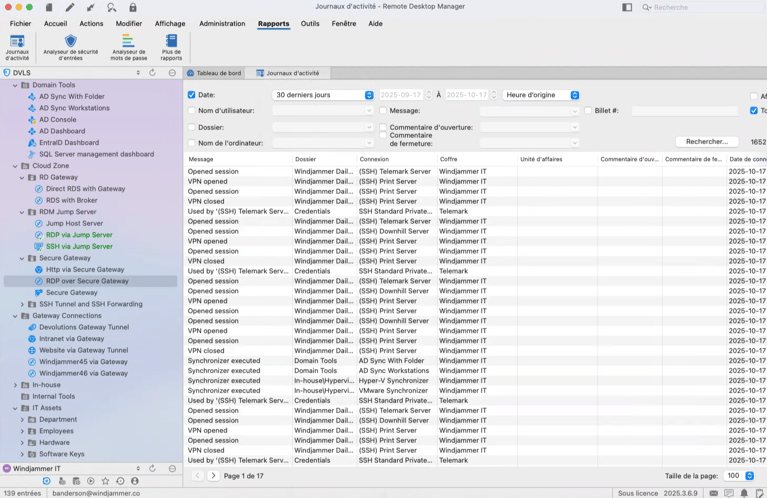 Auditez toutes les activités avec des rapports et journaux personnalisés