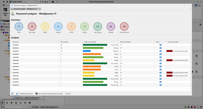 Analyze passwords and enforce policies