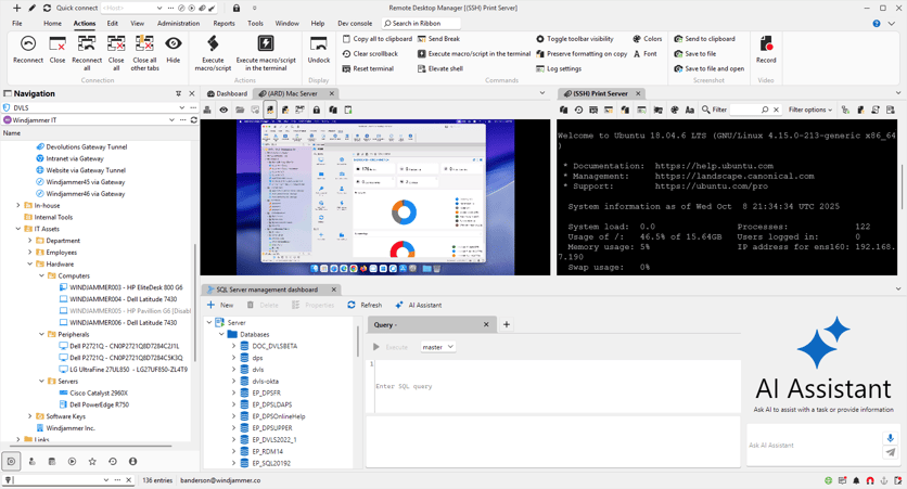Work with multiple connections at the same time