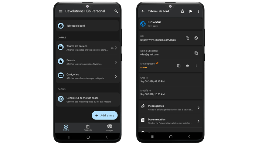 Gérez vos mots de passe personnels et données sensibles depuis votre appareil Android
