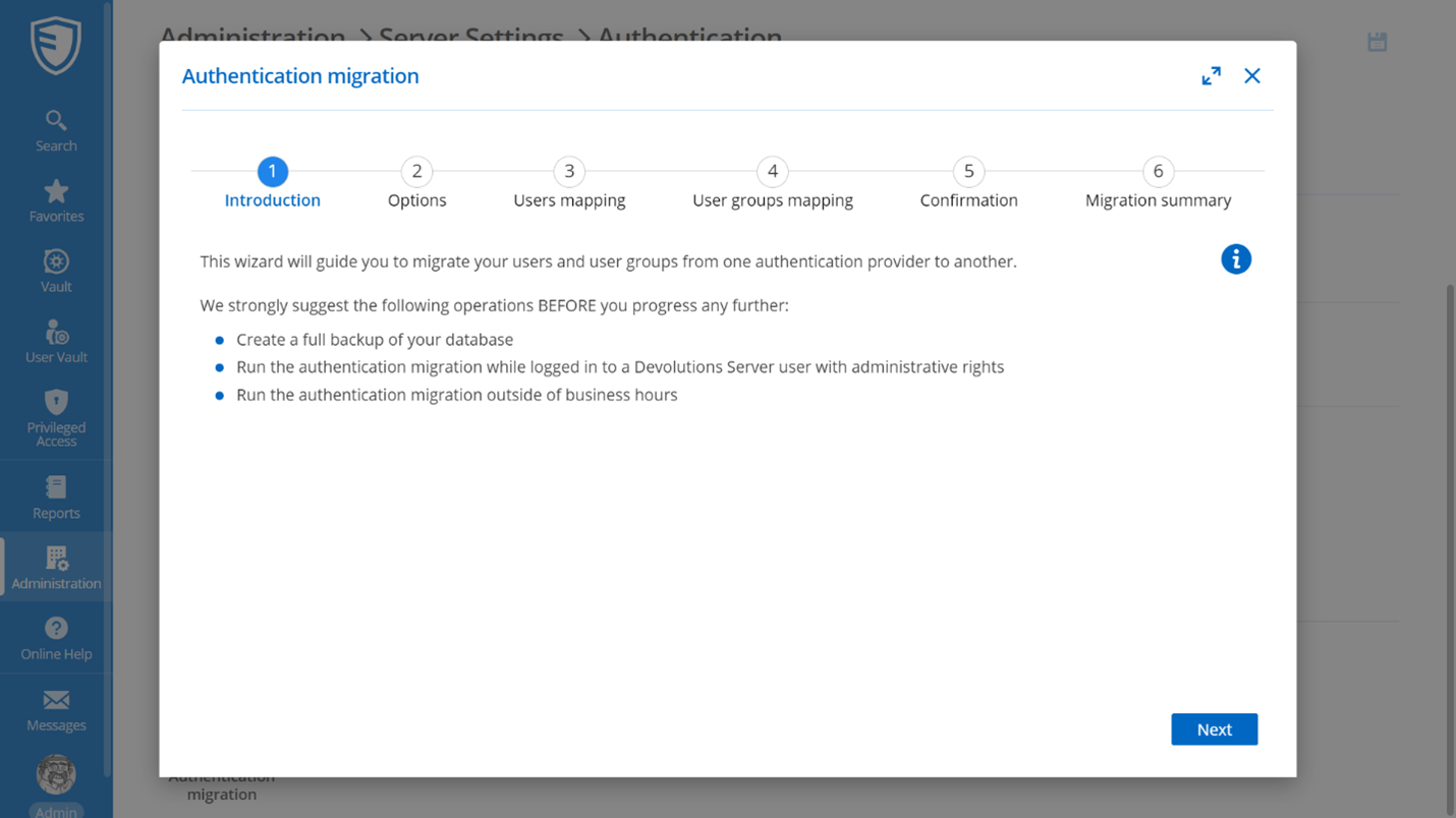 !!Added an Authentication Migration Wizard to Migrate Data Between Authentication Providers.png