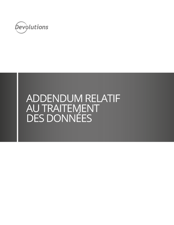 Addenda relatif au traitement des données