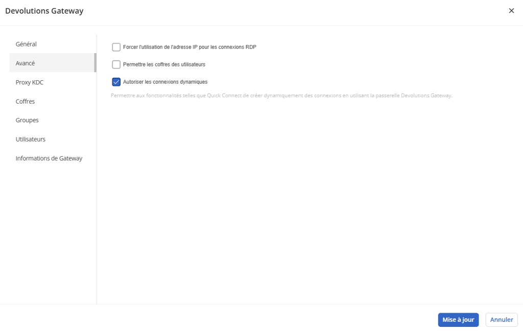 Activation des connexions dynamiques Devolutions Gateway.png