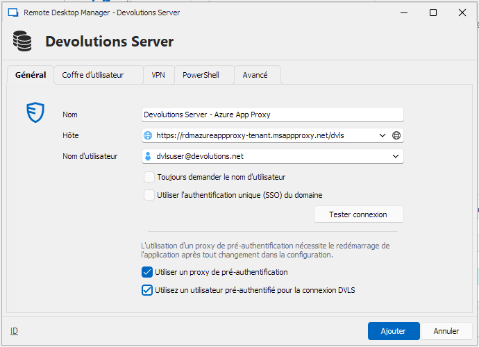 Activation du proxy de pré-authentification RDM pour Devolutions Server
