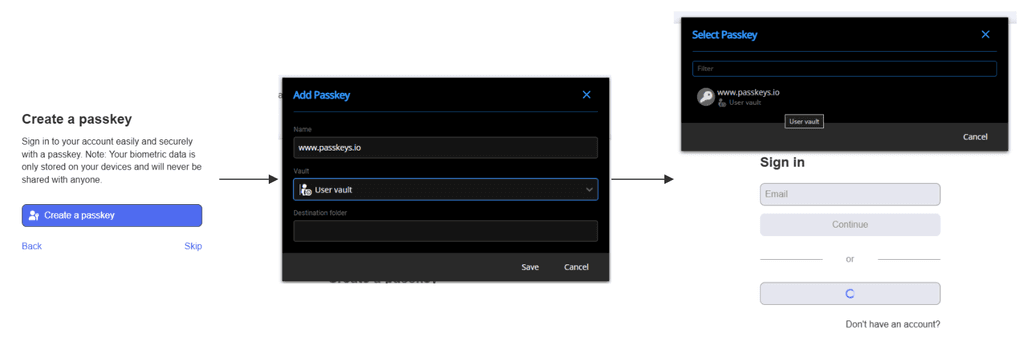 Add and use a passkey with the Devolutions Workspace browser extension