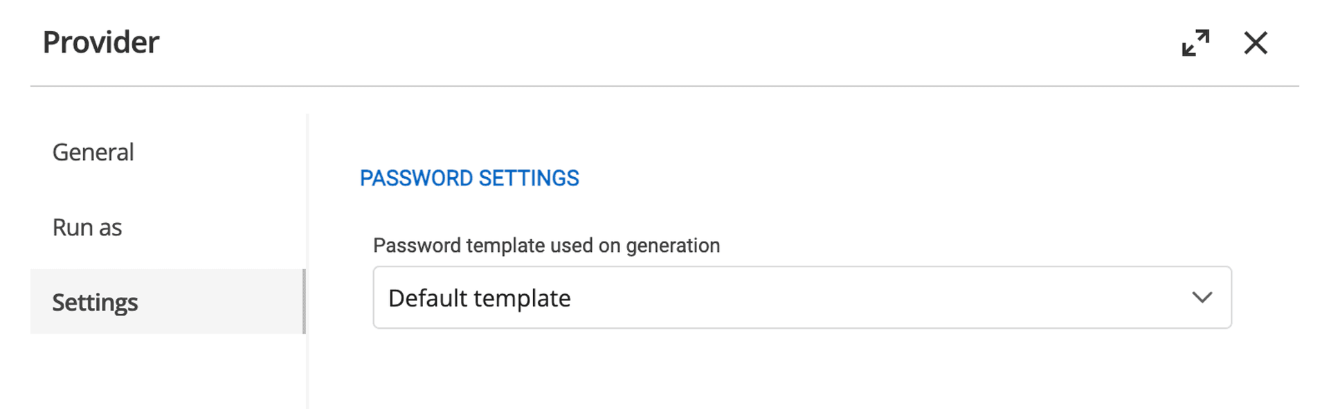 Attribuer un modèle de mot de passe