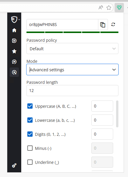 Better password generation in the browser extension