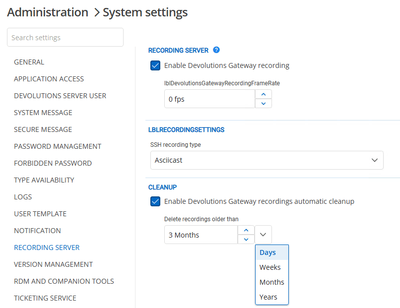 Konfigurieren der Aufbewahrungsrichtlinien für ein Devolutions Gateway