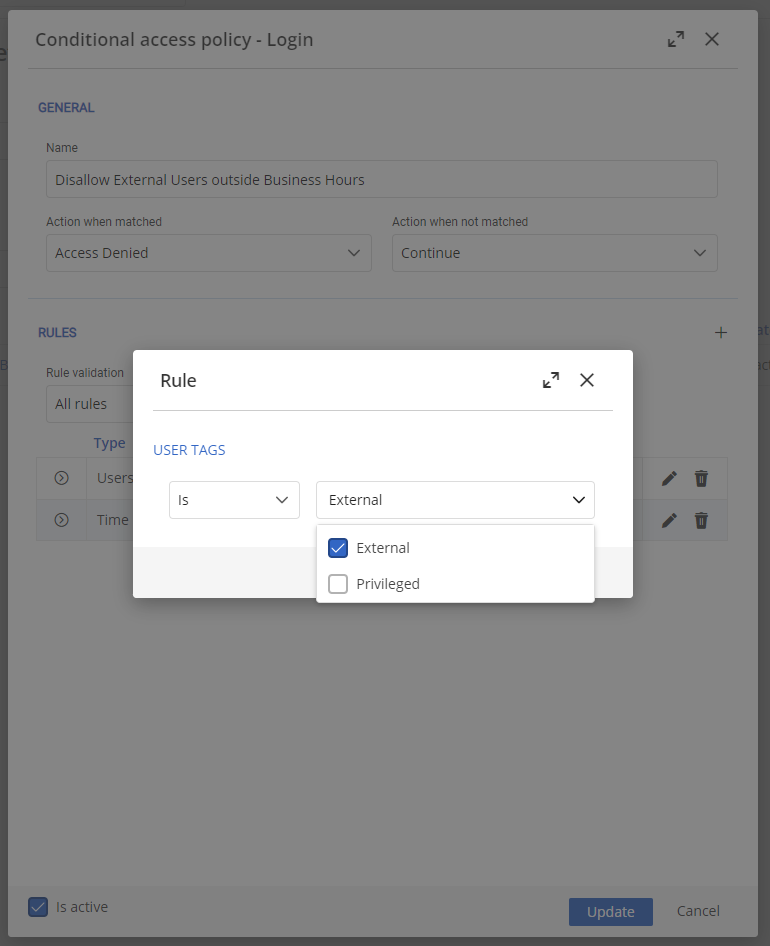 Creating a conditional access policy with user tags