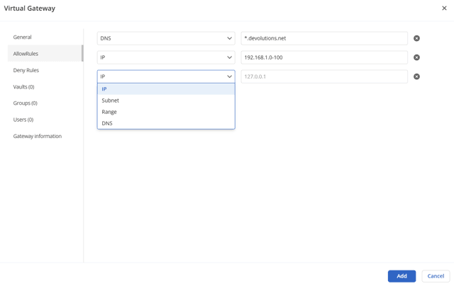 Creating a new virtual Devolutions Gateway instance