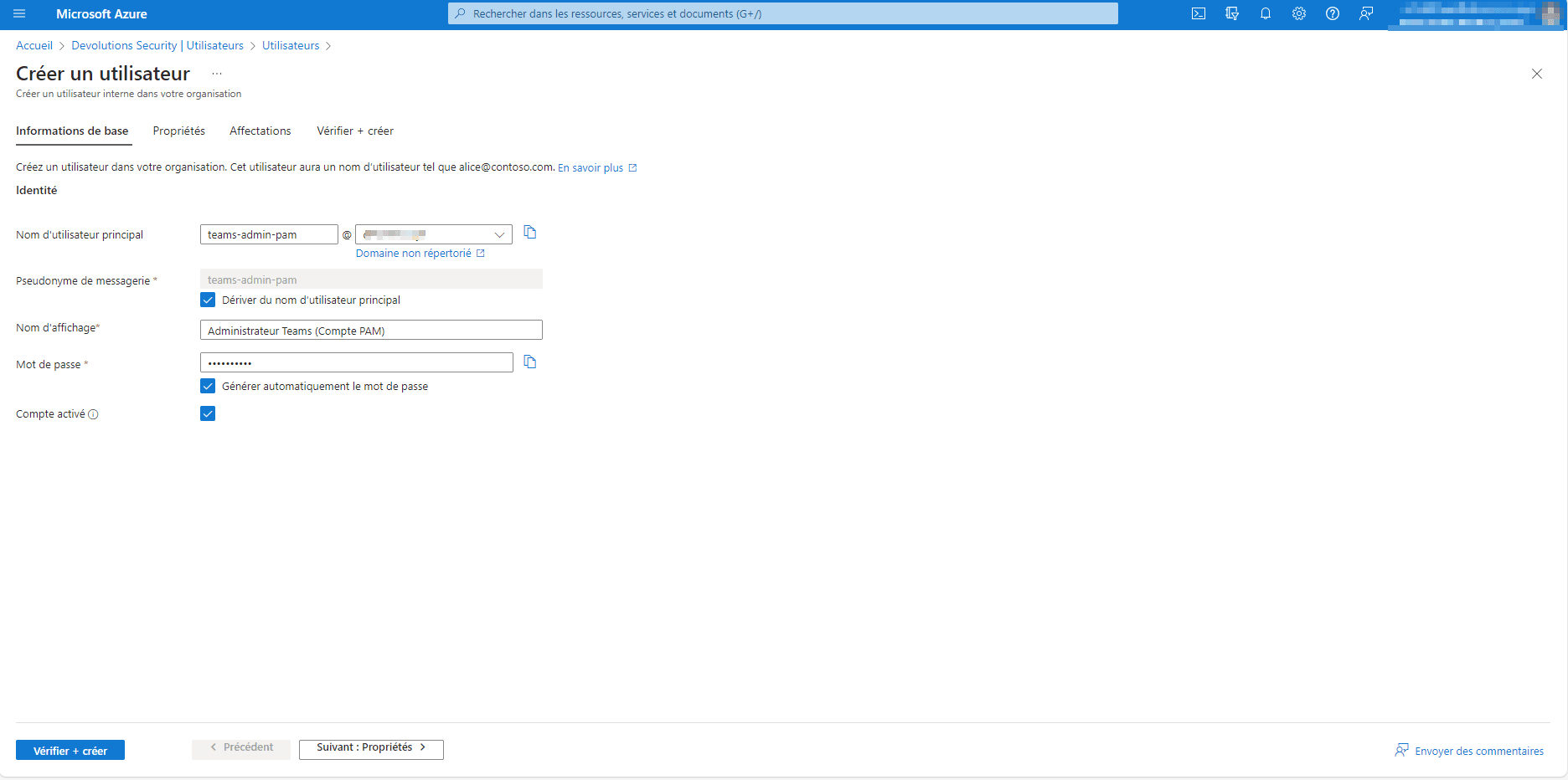 Créer un nouvel utilisateur dans Entra ID