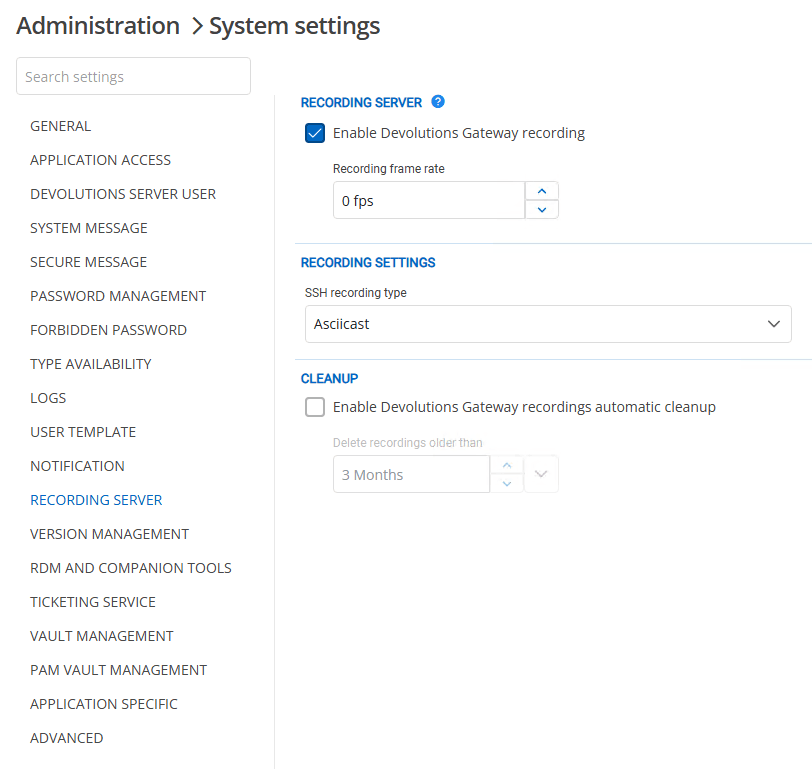 Configuring the retention policy of a Devolutions Gateway