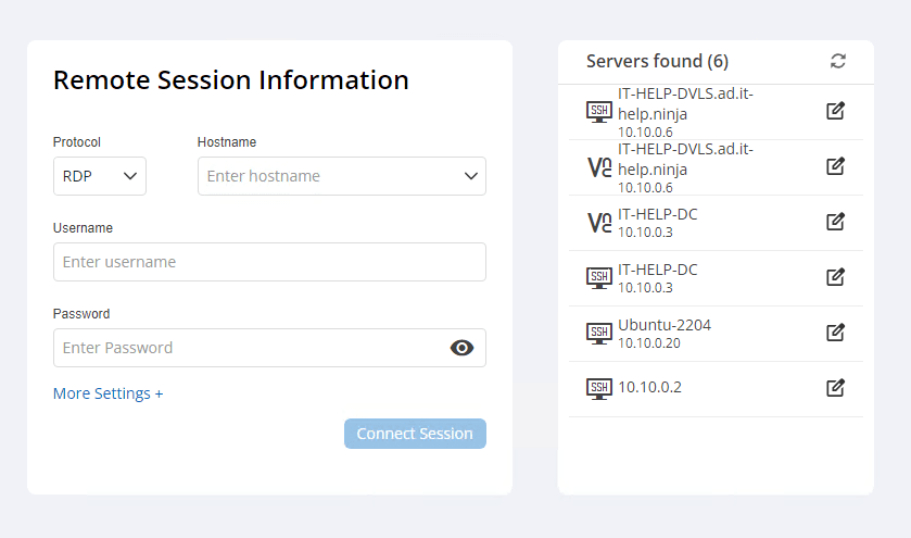 Découverte des points de terminaison distants via le balayage réseau de Devolutions Gateway