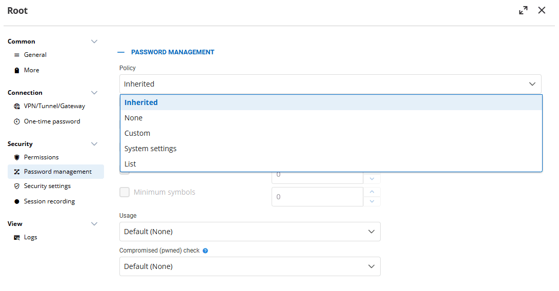 Demonstrating that the default password policy is now inherited
