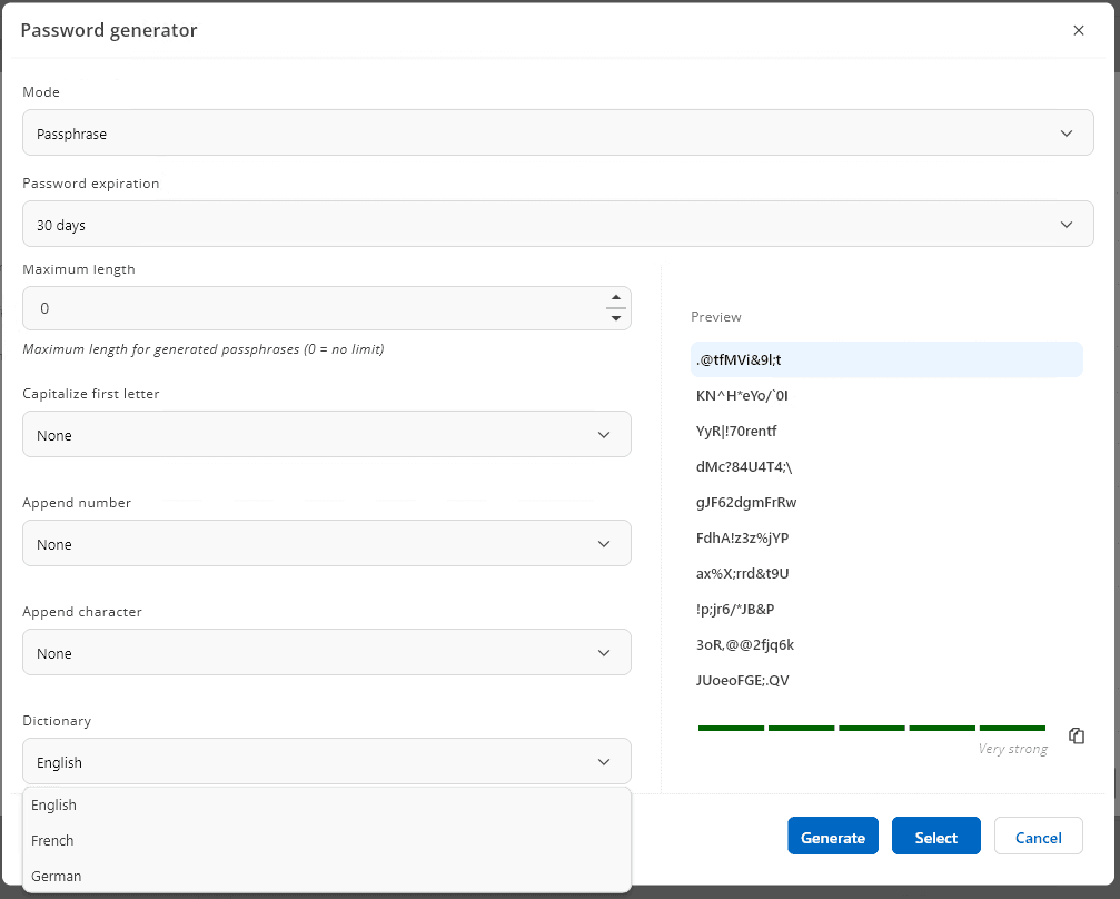 Enhanced password generator
